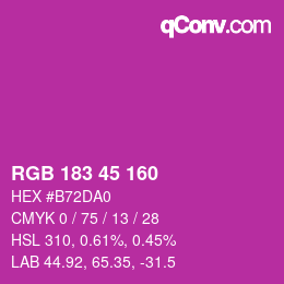 カラーコード: RGB 183 45 160 | qconv.com