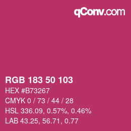 Color code: RGB 183 50 103 | qconv.com