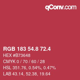 カラーコード: RGB 183 54.8 72.4 | qconv.com