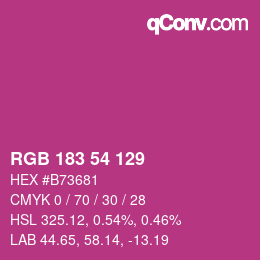 カラーコード: RGB 183 54 129 | qconv.com