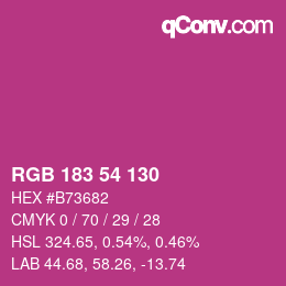 Color code: RGB 183 54 130 | qconv.com