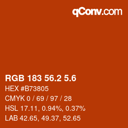 カラーコード: RGB 183 56.2 5.6 | qconv.com