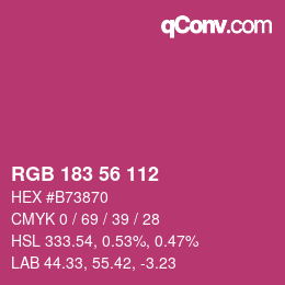 カラーコード: RGB 183 56 112 | qconv.com
