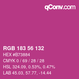 Color code: RGB 183 56 132 | qconv.com