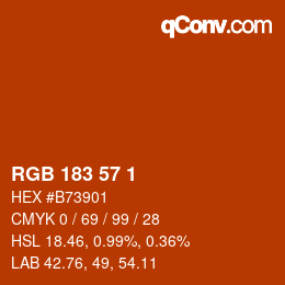 颜色代码: RGB 183 57 1 | qconv.com
