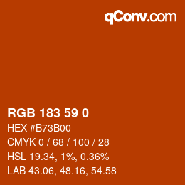 カラーコード: RGB 183 59 0 | qconv.com
