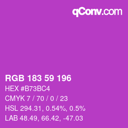 颜色代码: RGB 183 59 196 | qconv.com