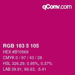 Color code: RGB 183 5 105 | qconv.com