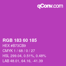 颜色代码: RGB 183 60 185 | qconv.com