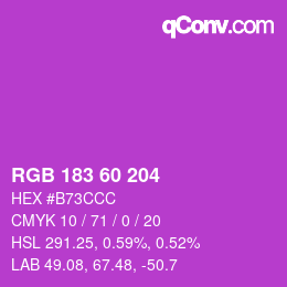 カラーコード: RGB 183 60 204 | qconv.com