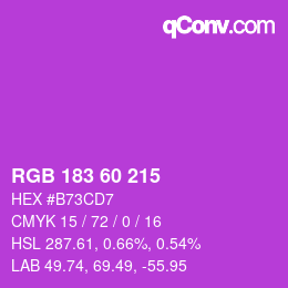 カラーコード: RGB 183 60 215 | qconv.com