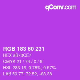颜色代码: RGB 183 60 231 | qconv.com