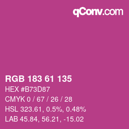 颜色代码: RGB 183 61 135 | qconv.com