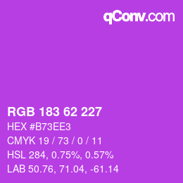 Color code: RGB 183 62 227 | qconv.com