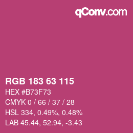 Farbcode: RGB 183 63 115 | qconv.com