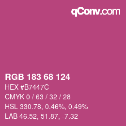 Color code: RGB 183 68 124 | qconv.com
