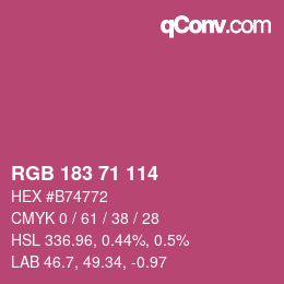 Color code: RGB 183 71 114 | qconv.com
