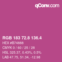 カラーコード: RGB 183 72.8 136.4 | qconv.com