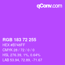 Color code: RGB 183 72 255 | qconv.com