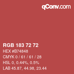 Color code: RGB 183 72 72 | qconv.com
