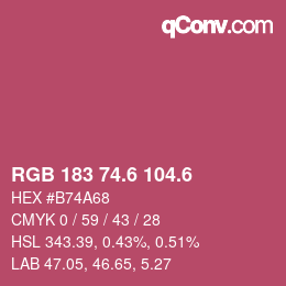 カラーコード: RGB 183 74.6 104.6 | qconv.com