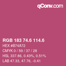 カラーコード: RGB 183 74.6 114.6 | qconv.com