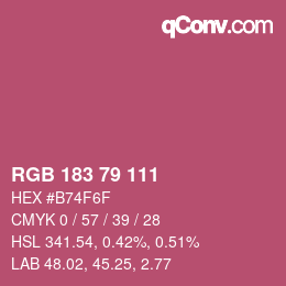 Farbcode: RGB 183 79 111 | qconv.com