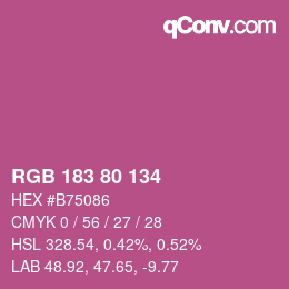 Color code: RGB 183 80 134 | qconv.com
