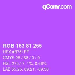 Color code: RGB 183 81 255 | qconv.com