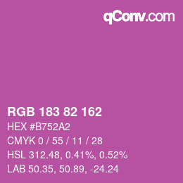 カラーコード: RGB 183 82 162 | qconv.com