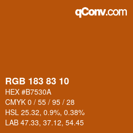 Farbcode: RGB 183 83 10 | qconv.com