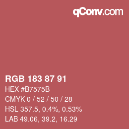 Farbcode: RGB 183 87 91 | qconv.com