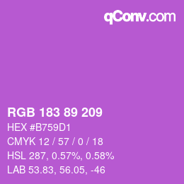 Color code: RGB 183 89 209 | qconv.com