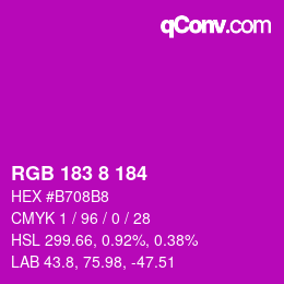 Color code: RGB 183 8 184 | qconv.com