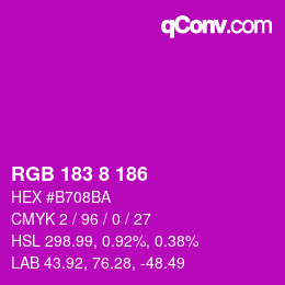 Código de color: RGB 183 8 186 | qconv.com