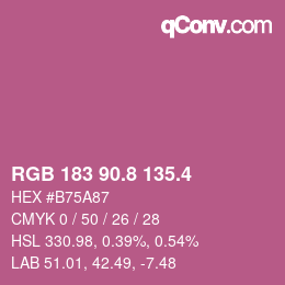 カラーコード: RGB 183 90.8 135.4 | qconv.com