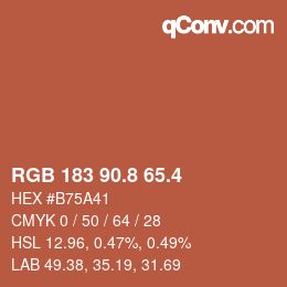 カラーコード: RGB 183 90.8 65.4 | qconv.com