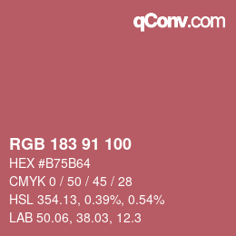 Color code: RGB 183 91 100 | qconv.com