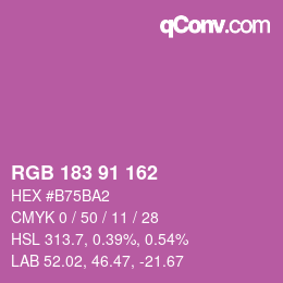 カラーコード: RGB 183 91 162 | qconv.com