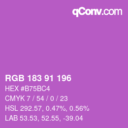 Color code: RGB 183 91 196 | qconv.com