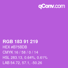 Color code: RGB 183 91 219 | qconv.com