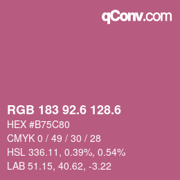カラーコード: RGB 183 92.6 128.6 | qconv.com