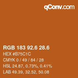 カラーコード: RGB 183 92.6 28.6 | qconv.com