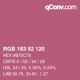 カラーコード: RGB 183 92 120 | qconv.com