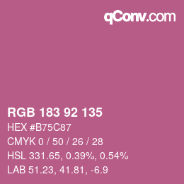 カラーコード: RGB 183 92 135 | qconv.com