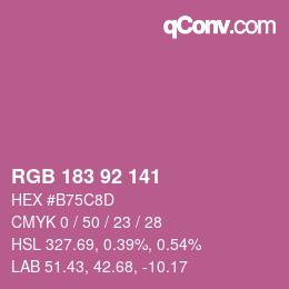 Color code: RGB 183 92 141 | qconv.com