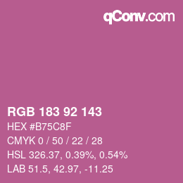 颜色代码: RGB 183 92 143 | qconv.com