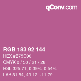 カラーコード: RGB 183 92 144 | qconv.com