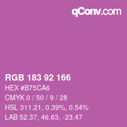 Color code: RGB 183 92 166 | qconv.com