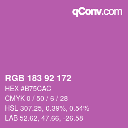 颜色代码: RGB 183 92 172 | qconv.com